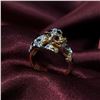 Image 2 : Black onyx and cubic zirconia leopard ring - estate jewelry