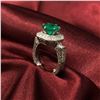 Image 2 : 14K Gold Ring w/ Emerald & Diamonds - retail $8,220CAD (w/ Certificate of Authenticity & Apprais