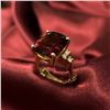 Image 2 : 14K Gold Ring w/ Garnet & Diamonds - retail $1,153.74 (w/ Certificate of Authenticity & Appraisal)