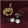 Image 2 : Large group of assorted Vintage jewelry - includes Chinese Pendants/Pair of Pearls Earrings/Golden E