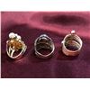 Image 2 : Group of 3 pearls Rings - probably Sterling Silver plated - estate jewelry