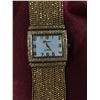 Image 2 : Geneva Gold Rhinestone square women watch Beaded Bangle w/ jewelry box - estate jewelry