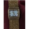 Image 2 : Geneva Gold Rhinestone square women watch Beaded Bangle w/ jewelry box - estate jewelry