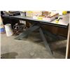 Image 1 : Extendable contemporary glass table w/metal legs approx. 63in W 30in H 90in D)