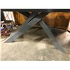 Image 2 : Extendable contemporary glass table w/metal legs approx. 63in W 30in H 90in D)