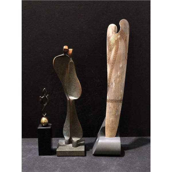 Group of 3 assorted decorative items - includes Artihove/Krayer/Charles Lepage sculptures