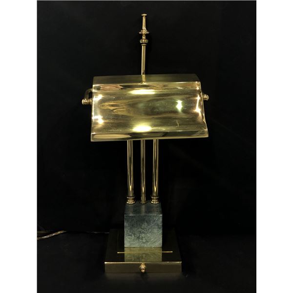 Brass & marble table lamp