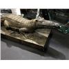 Image 2 : Group of misc items including - assorted trophy awards, crocodile decor piece, large animal tooth, e