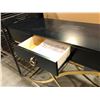 Image 2 : Single drawer black console table w/gold coloured legs (possibly brass) - (approx. 47in W 33in H 16i
