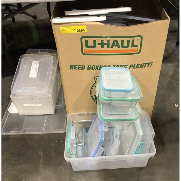 Large box of tupperware - glass & plastic