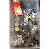 Image 1 : Group lot of misc items including - Silver coins (1OZ) jewellery, pennies, ring, etc...