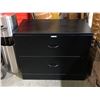 Image 2 : 2 Drawers Black Filing Cabinet - approx. 35" x 20" x  30" (without key)