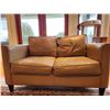 Image 1 : 2 seats light brown leather sofa