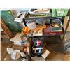 Image 3 : Metal shelf and contents and tins etc