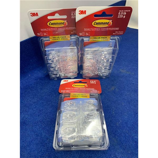 3N Command Damage-free Hanging Mini Hooks (3 x 18)