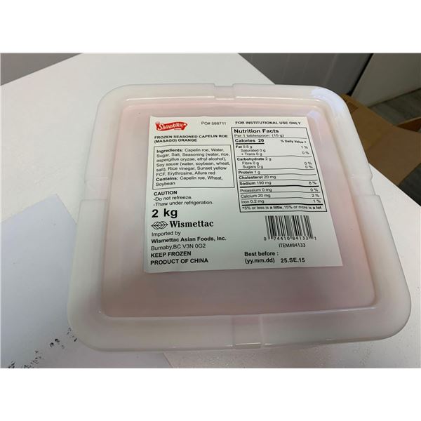 FROZEN Seasoned Capelin Roe (Masago) Orange 2kg