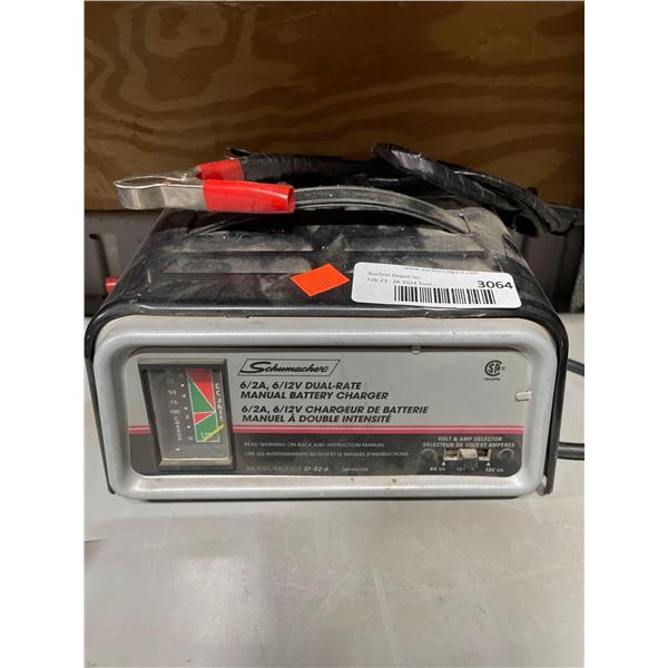 Schumacher 6/2A, 6/12V Dual-Rate Manual Battery Charger