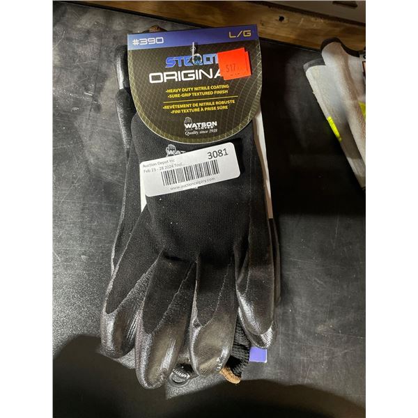 Stealth Original Heavy Duty Nitrile Coating Gloves Size Large - 3 Pairs