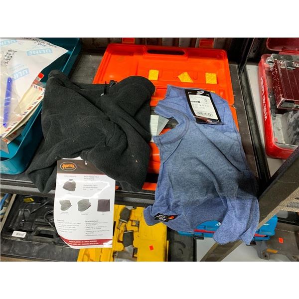 Pioneer Microplush 4-in-1 Neck Warmer- Black  and  Helly Hanson Work Wear Fargo Balaclava, Royal Blu