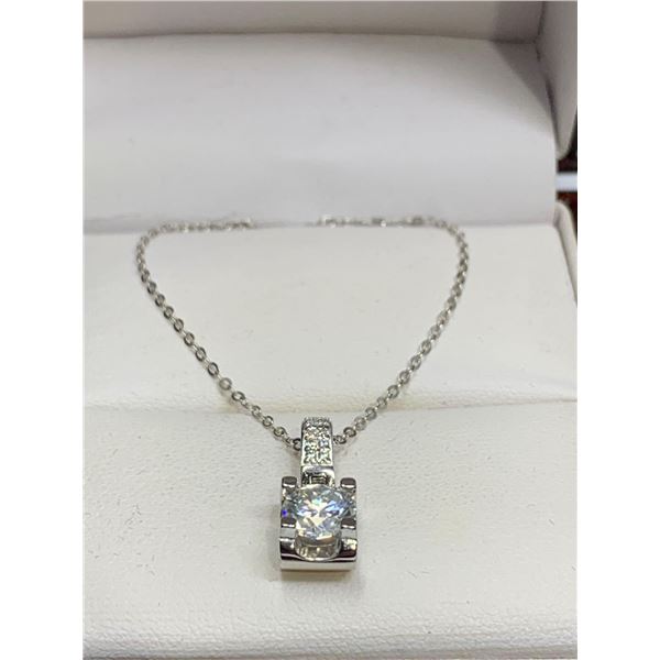 GRA CERTIFIED MOISSANITE VVS D WEIGHING AN APPROX. 1.15 CARAT WITH 10 SHARED PRONG ROUND CUBIC ZIRCO