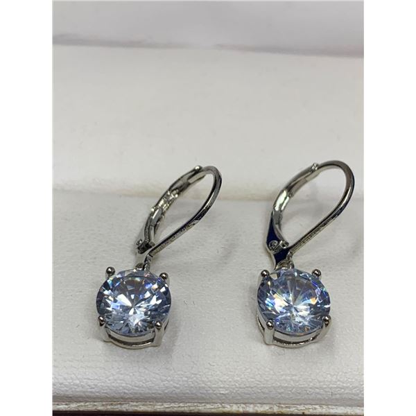 Set of Brilliant Cut 1.80 Carat Solitaire Dangle Earrings Set