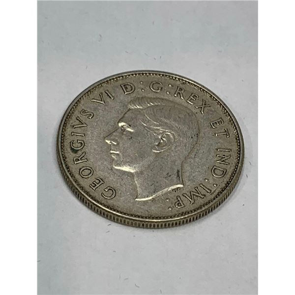 Canada Vintage 1945 King George VI Silver Half Dollar