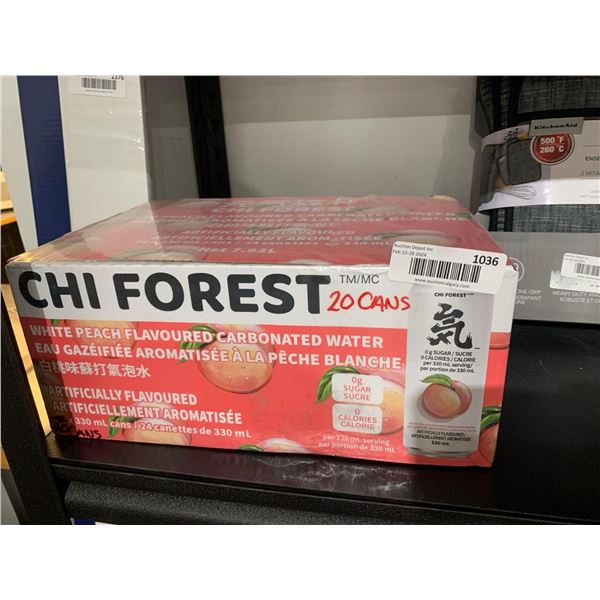 Chi Forest White Peach Carbonated Water Zero Sugar 20 Cans