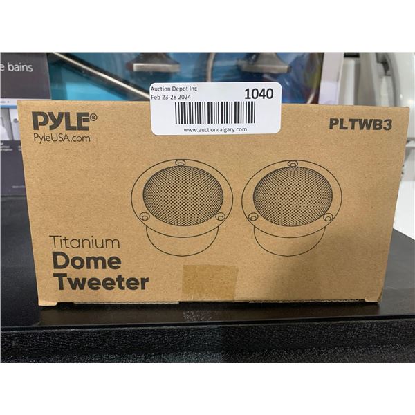 Pyle Titanium Dome Tweeter 1.0" Voice Coil 80W at 4-Ohm, Car Tweeter w/ Aluminum Housing