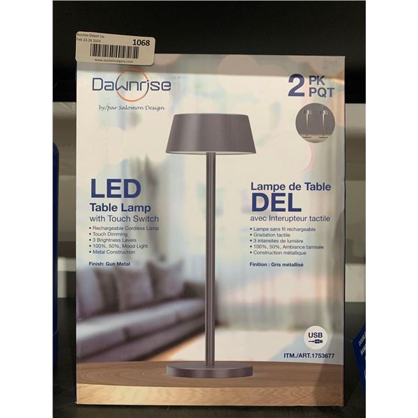 Dawnrise LED Table Lamp w/ Touch Switch Finish Gun Metal