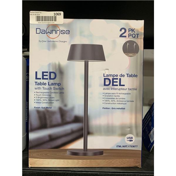 Dawnrise LED Table Lamp w/ Touch Switch Finish Gun Metal