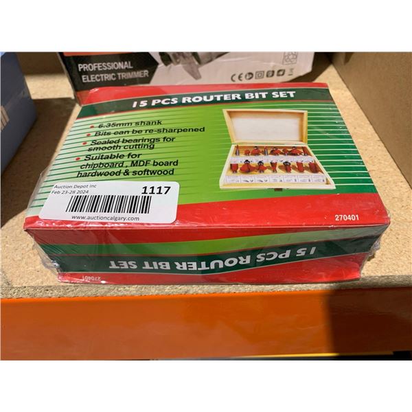 15 Pc Router Bit Set 6.35mm Shank