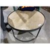 Image 1 : Round Coffee Table 35" Diameter x 20" Height - Wooden Table Top Metal Base