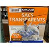 Image 1 : Kirkland Transparent Garbage Bags with Smart Tie 147 L - 60 Count