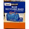 Image 1 : Kirkland Blue Recycling Bags with Drawstring - 30 Gallon - 100 Count