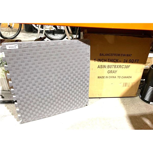 Balancefrom Eva Mat - 1" Thick Gray Interlocking Anti-Fatigue Floor Mat - 24 Sq Ft