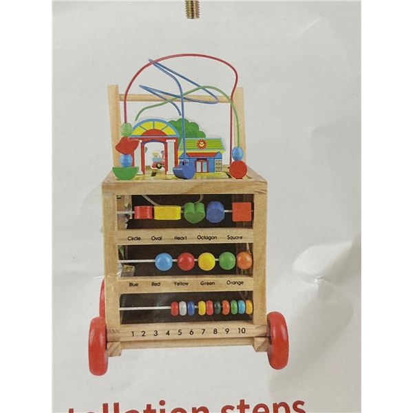 Wooden baby Activity Cube Push And Learn Walker