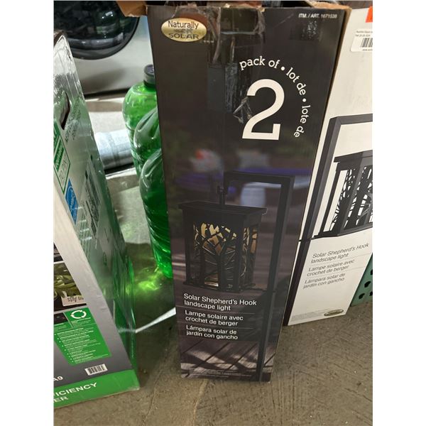 Set of 2 Solar Shepherds Hook & Solar Landscape light