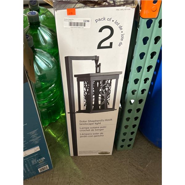 Set of 2 Solar Shepherds Hook & Solar Landscape light