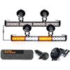 Image 1 : Xprite White Amber LED Emergency Traffic Advisor Strobe Dual Light Bar w/Control Box, Windshield Vis