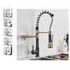 Image 1 : FA Pulley Luxury Black And Rose Gold Spring Pull Down Kitchen Faucet Hot And Cold Water Mixer With D