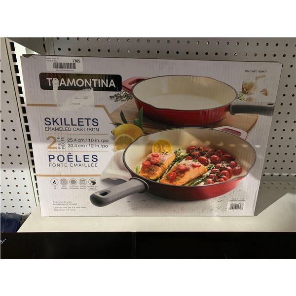 Tramontina 2 Pc Enamelled Cast Iron Skillet Set
