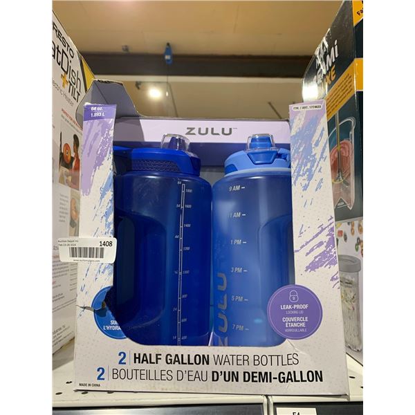 Zulu 2 Pack  Half Gallon Water Bottles