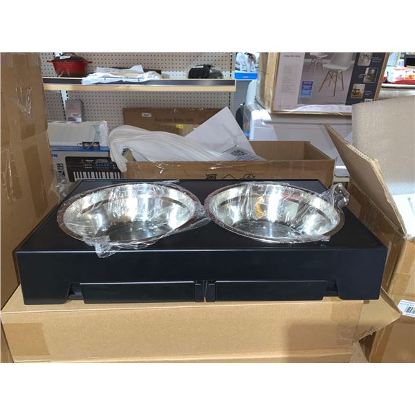 Elevated Multi-position Dog Dish Black