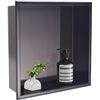 Image 1 : DAYONE Dark Grey Shower Niche 12" X 12" NO Tile Needed, Square Stainless Steel Wall Soap Niche, Rece