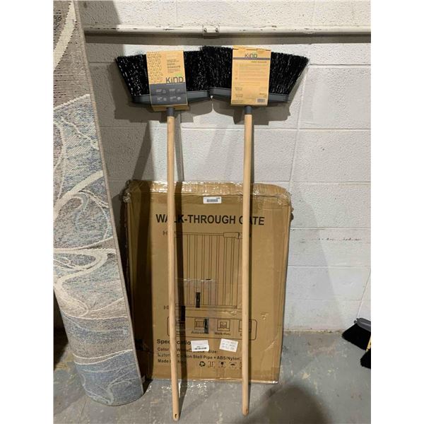 Lot of 2 Kind Angled bristle Brooms