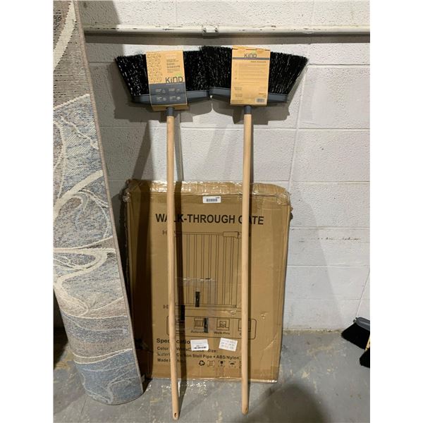 Lot of 2 Kind Angled bristle Brooms