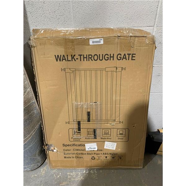 Walk Through Pressure Mounted Infant/ Pet Safety Gate 24.80x27.95"