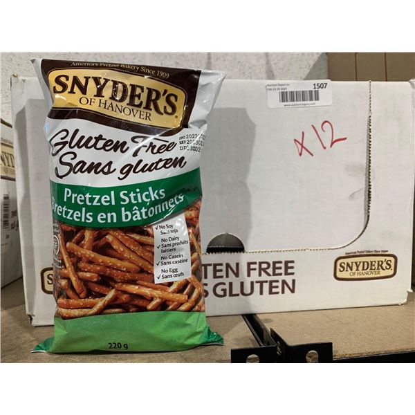 Snyder's Gluten Free Pretzel Sticks 12 x 220g