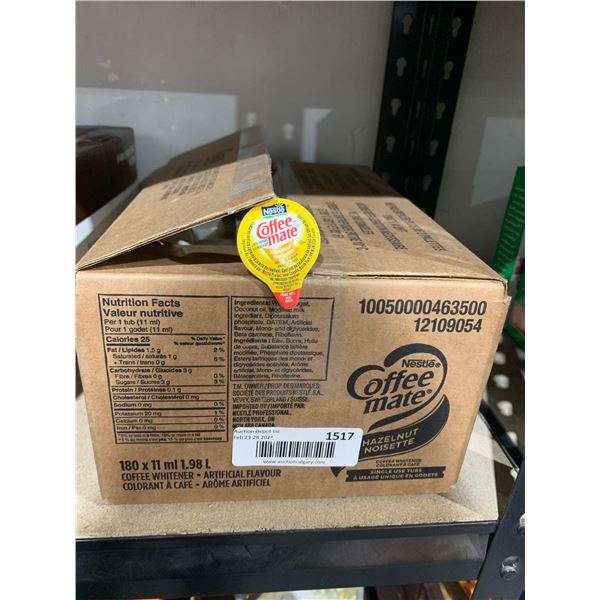 Coffee mate Hazelnut Coffee Whitener Single Use 180 x 11ml