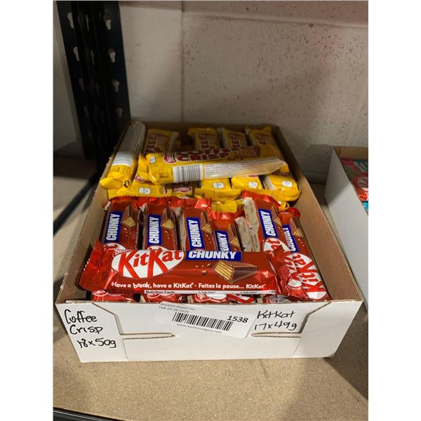 Nestle KitKat Chunky 17 x 49g & Coffee Crisp 18 x 50g Chocolate Bars